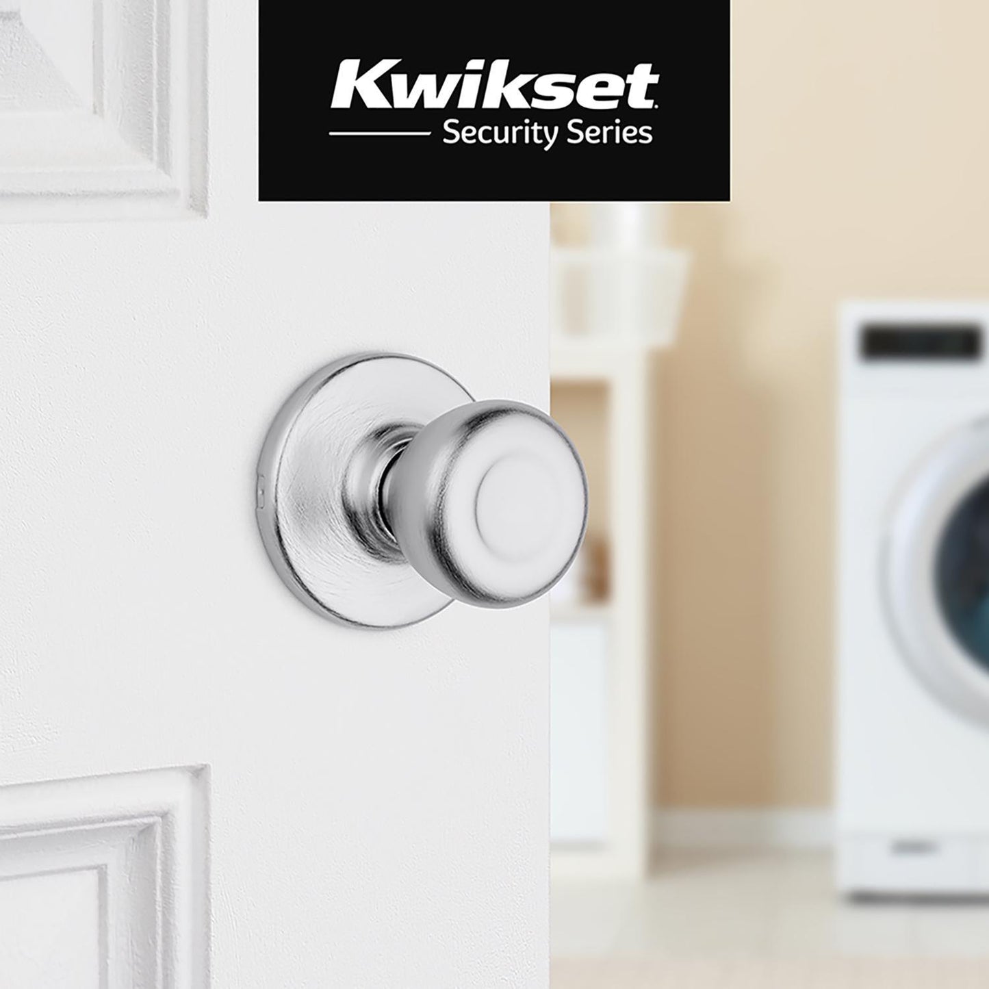 Kwikset Tylo Satin Chrome Passage Door Knob, Universal Handing