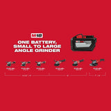 M18 FUEL 18-Volt 4-1/2 in./5 in. Lithium-Ion Brushless Cordless Grinder with Reciprocating Saw and 2 Batteries