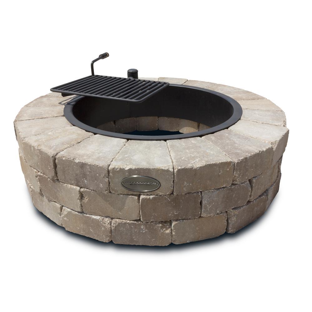 Grand 48 in. Fire Pit Kit in Desert with Cooking Grate - Super Arbor
