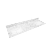 73 in. W x 22 in. Vanity Top in Volakas Marble with Double White Sinks and 4 in. Faucet Spread - Super Arbor