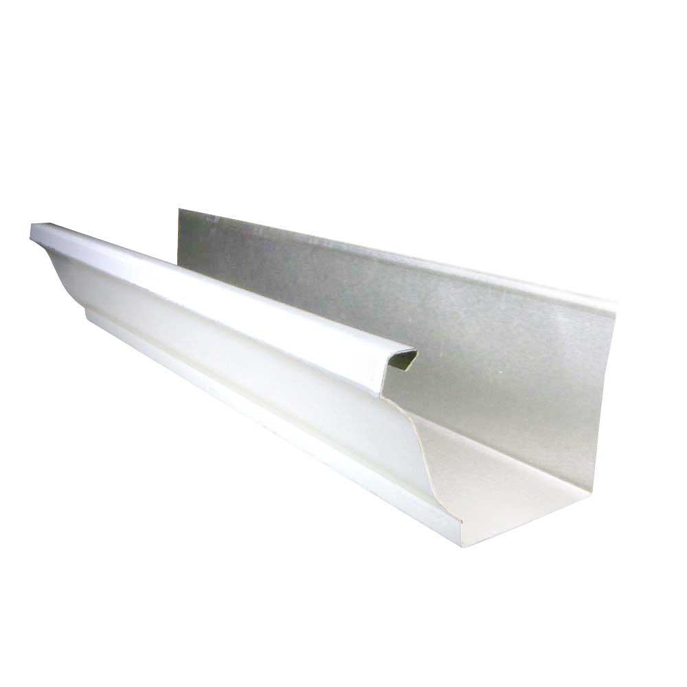 5 in. x 10 ft. White K-Style Aluminum Gutter