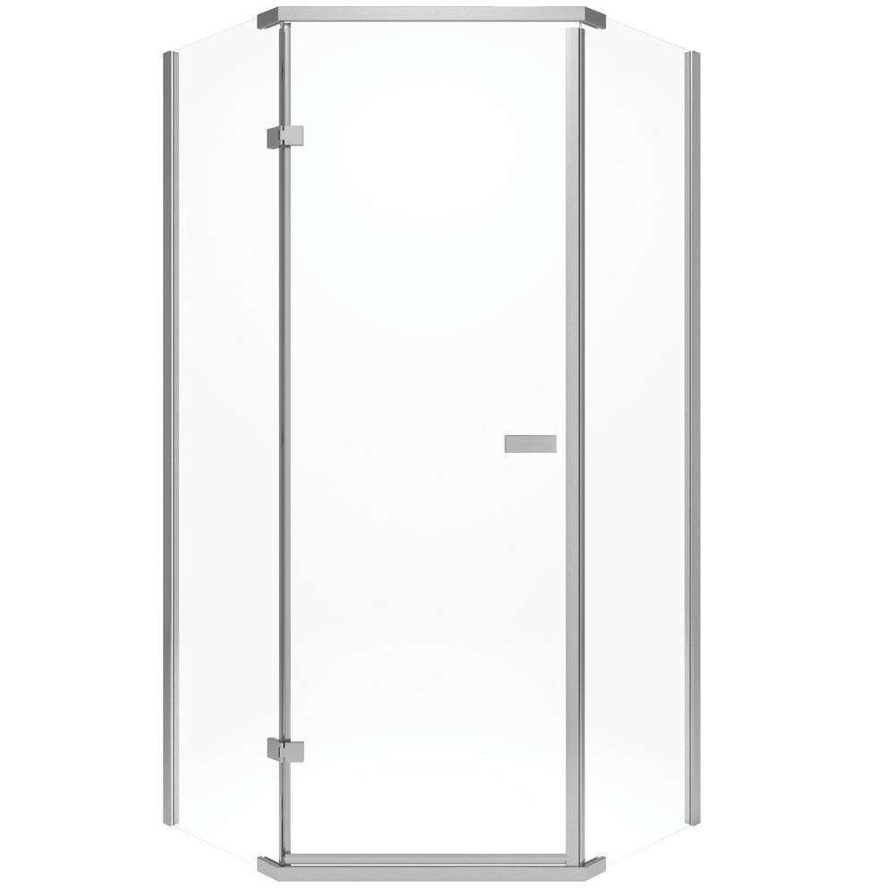 38 in. x 38 in. x 72 in. Semi-Frameless Neo Angle Corner Shower in White - Super Arbor