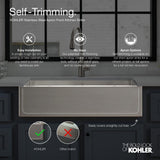 Vault Farmhouse Drop-In Apron Front Self-Trimming Stainless Steel 36 in. 1-Hole Double Bowl Kitchen Sink - Super Arbor
