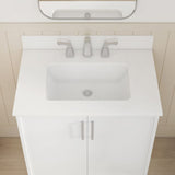Style Selections Madix 30-in White Undermount Single Sink Bathroom Vanity with White Engineered Stone Top