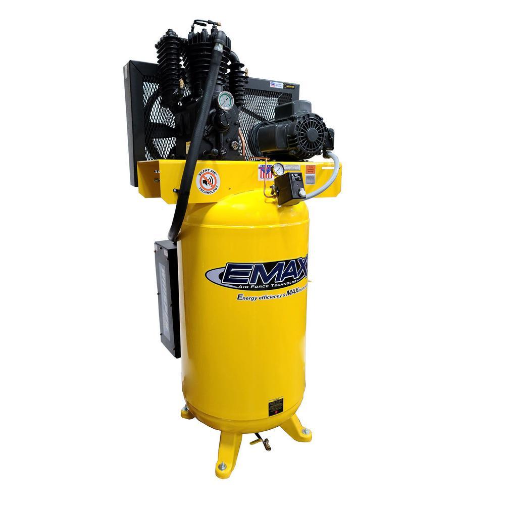 Industrial Series 80 Gal. 5 HP 1-Phase Silent Air Electric Air Compressor with Pressure Lubricated Pump - Super Arbor