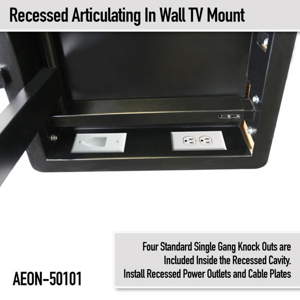 In Wall TV Mount, Recessed Articulating In Wall TV Mount For 42 To 80 in. TVs LCD, LED, or Plasma - Super Arbor