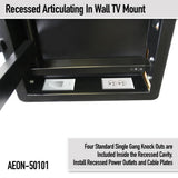 In Wall TV Mount, Recessed Articulating In Wall TV Mount For 42 To 80 in. TVs LCD, LED, or Plasma - Super Arbor