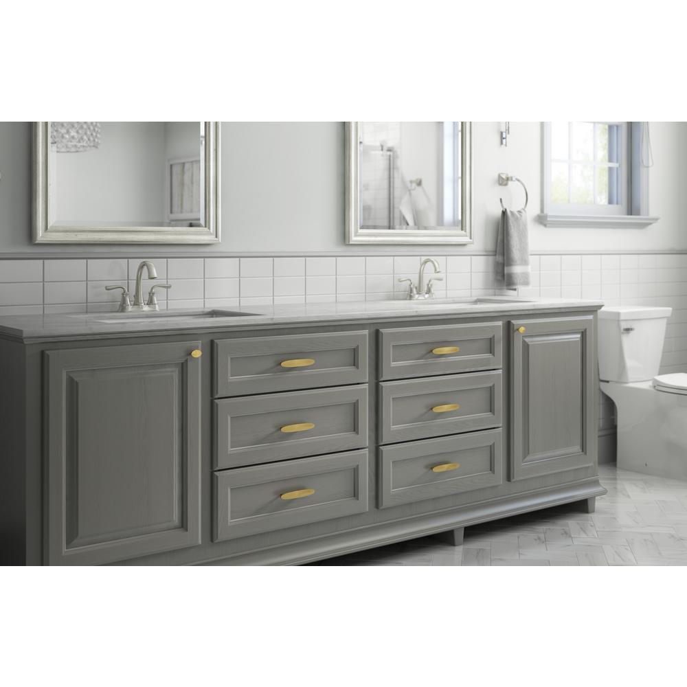 Modern Herringbone 3-3/4 in. (96mm) Center-to-Center Brushed Brass Cabinet Drawer Pull (2-Pack) - Super Arbor