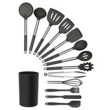 Gray Silicone and Stainless Steel Cooking Utensils (Set of 14)