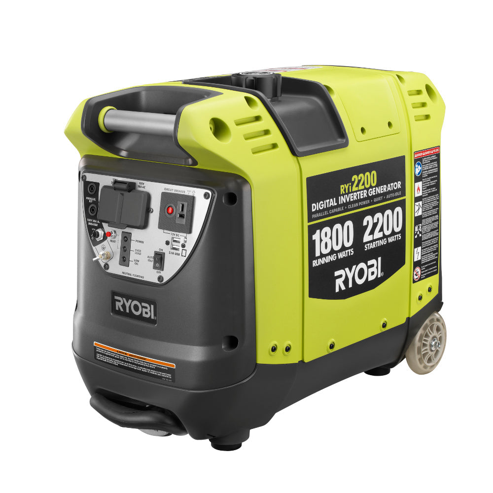 RYOBI 2,000-Watt Gray Gasoline Powered Digital Inverter Generator