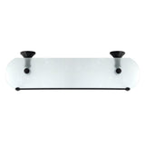 Antica 20 in. W Frosted Glass Shelf with Rail in Rubbed Bronze - Super Arbor