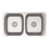 Ballad Undermount Stainless Steel 32 in. Double Bowl Kitchen Sink - Super Arbor