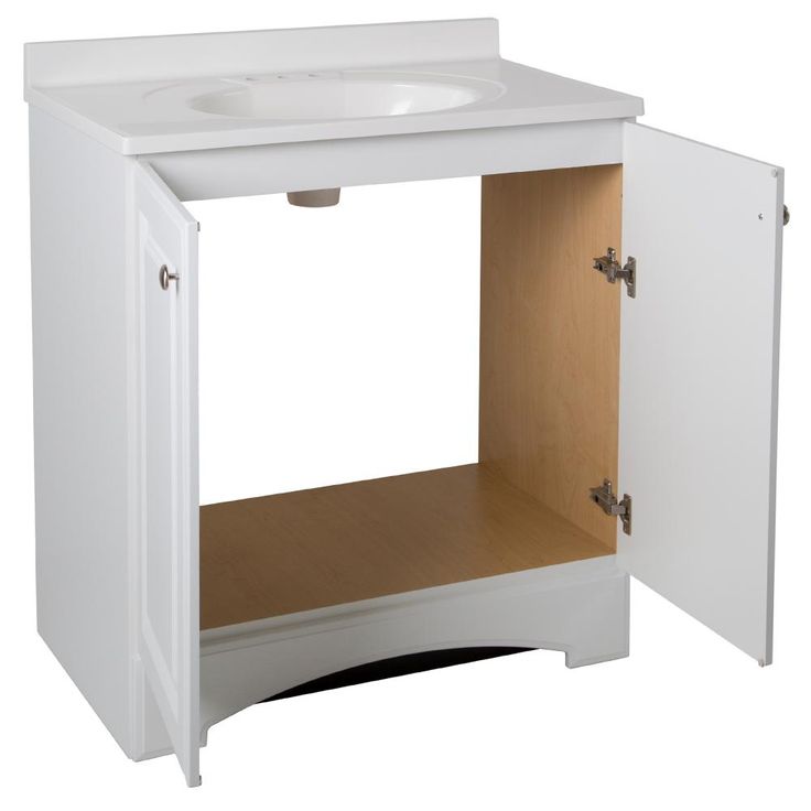 31 in. W Vanity in White with Cultured Marble Vanity Top in White