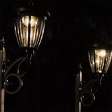 Kambria 29 in. Black Multi-Function Outdoor Solar Lamp Post and Planter
