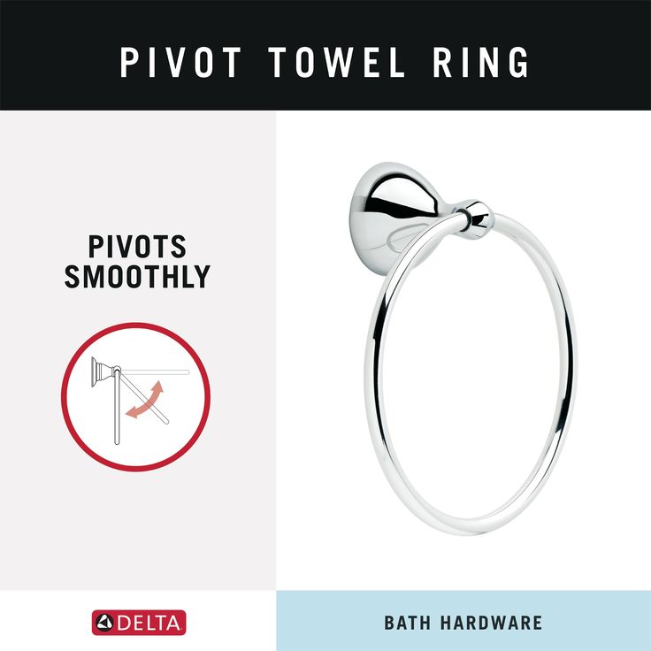 Delta Foundations Polished Chrome Wall Mount Towel Ring