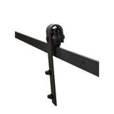 78 in. Soft Close Black Solid Steel Sliding Rolling Barn Door Hardware Kit for Single Wood Doors - Super Arbor