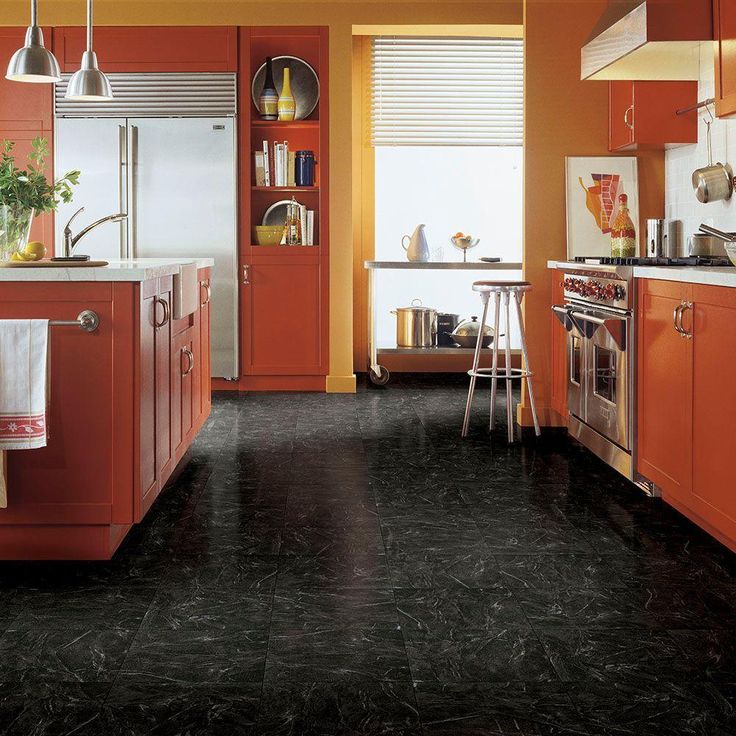 TrafficMASTER Black Marble 12 in. x 12 in. Peel and Stick Vinyl Tile (30 sq. ft. / case)
