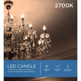Viribright 35-Watt Equivalent B10 Dimmable E12 Candelabra Base LED Light Bulb Warm White (12-Pack)