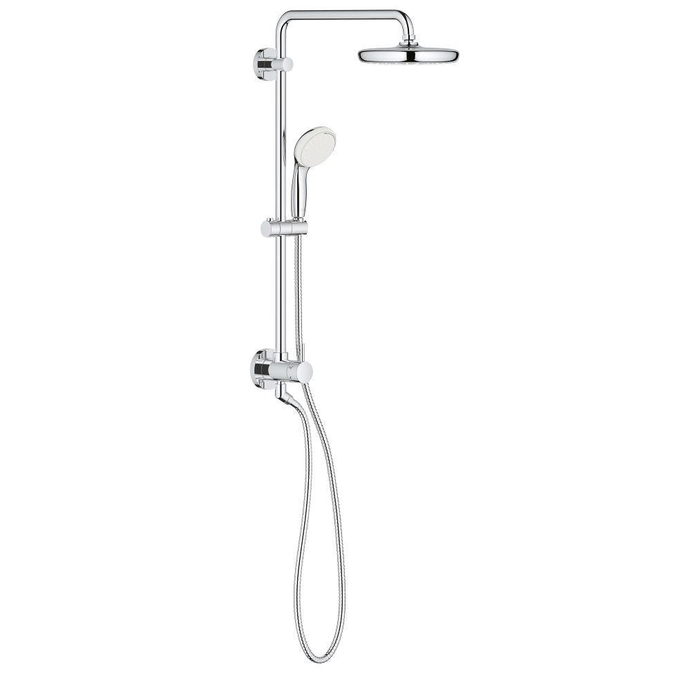 2-spray 8.25 in. Dual Shower Head and Handheld Shower Head in Brushed Nickel - Super Arbor