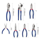 WORKPRO 7-piece Pliers Set (8-inch Groove Joint Pliers, 6-inch Long Nose, 6-inch Slip Joint, 4-1/2 Inch Long Nose, 6-inch Diagonal, 7-inch Linesman, 8-inch Slip Joint) for DIY & Home Use - Free Delivery
