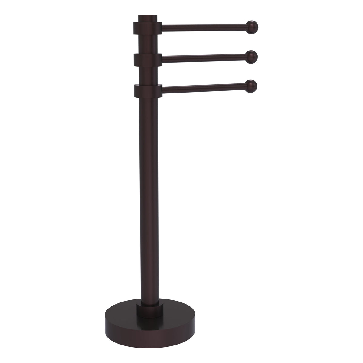 Allied Brass Vanity Top 3 Swing Arm Guest Towel Holder in Matte White