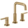 Nicoli J-Spout 8 in. Widespread Double-Handle Bathroom Faucet in Matte Black/Champagne Bronze