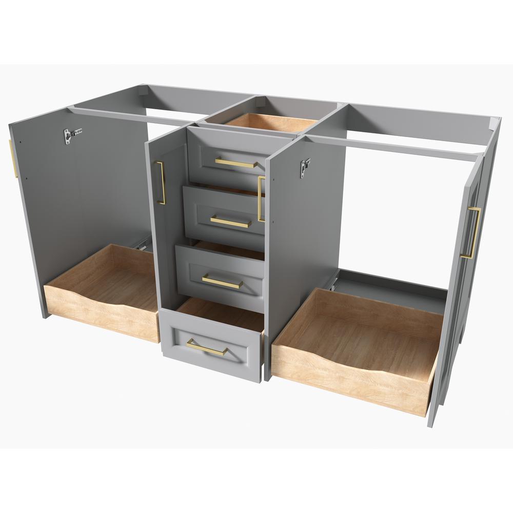 Taylor 60 in. W Vanity Cabinet Only in Grey - Super Arbor