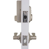 Castle Satin Nickel Electronic Single Cylinder Deadbolt with Naples Passage Lever Combo Pack
