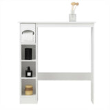 8 in. W Wooden Toilet Storage Cabinet Bathroom Shelves with Paper Drawer in White - Super Arbor