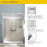 Passage 32 in. x 60 in. x 72 in. 4-Piece Glue-Up Alcove Shower Wall in Pewter Travertine - Super Arbor