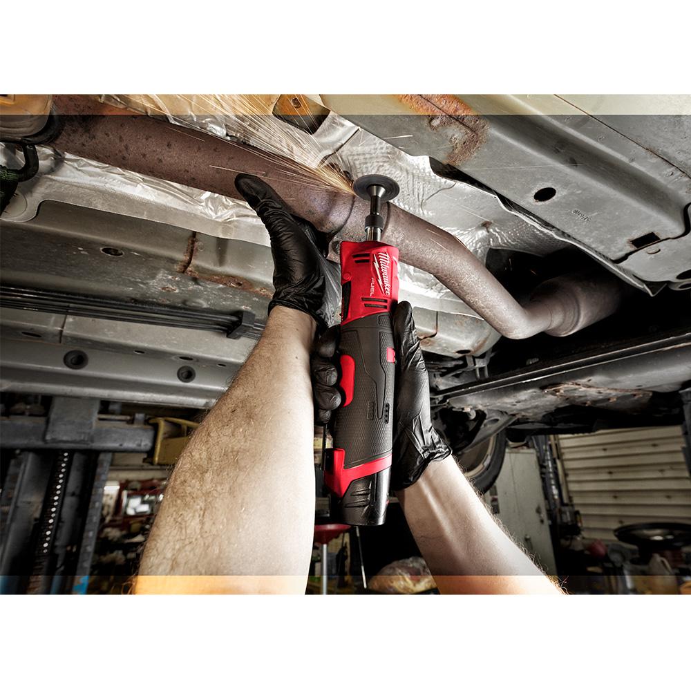 M12 FUEL 12-Volt Lithium-Ion Brushless Cordless 1/4 in. Right Angle and Straight Die Grinder Kit (Tool-Only Kit) - Super Arbor