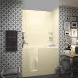 NOVA Heated Rampart 4.5 ft. Walk-in Non-Whirlpool Bathtub with Easy Up Adhesive Wall Surround in Biscuit - Super Arbor