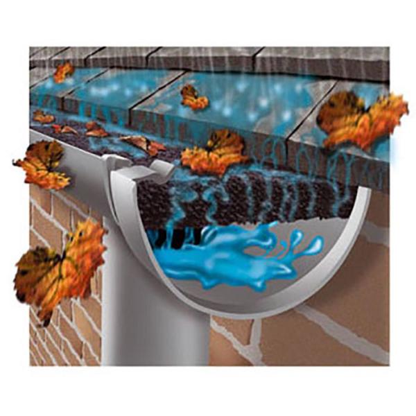 Pro FR 4 ft. Plastic Foam Filter Gutter Guard for 5 in. Half Round (8-Pack) - Super Arbor