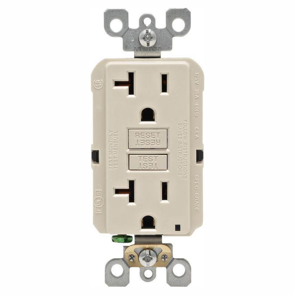 20 Amp Self-Test SmartlockPro Slim GFCI Duplex Outlet, White (3-Pack) - Super Arbor