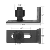 3.66 in. Black Steel Adjustable Heavy-Duty Sliding Barn Door Floor Guide Hardware (2-Pack) (Model 3) - Super Arbor
