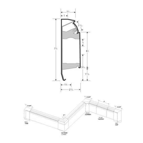 Fine/Line 30 Decor Series 2 ft. Hydronic Baseboard Enclosure Only in Brite White - Super Arbor