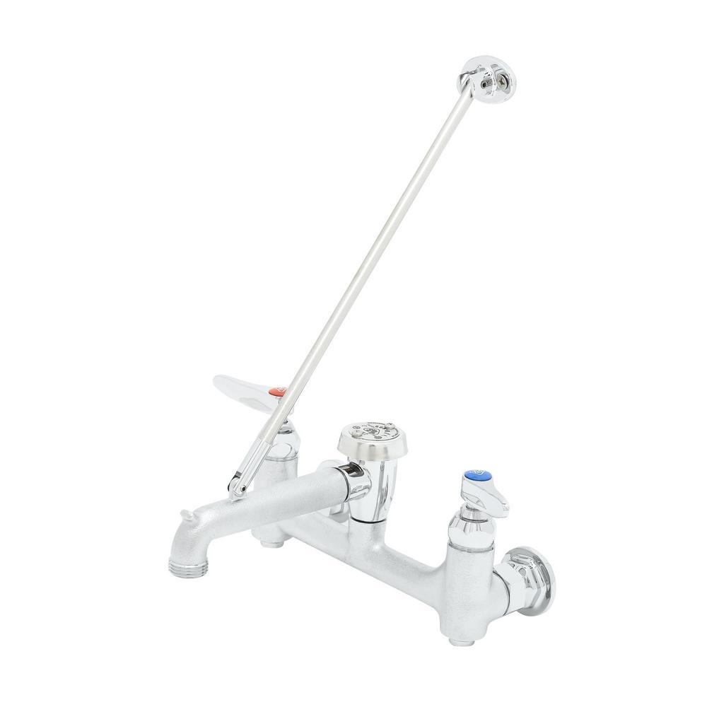 2 Handle Utility Faucet with Shut Off in Rough Chrome - Super Arbor