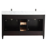 Savona 72 in. W x 22 in. D x 36 in. H Bath Vanity in Espresso with Vanity Top in White with White Basin and Mirror - Super Arbor