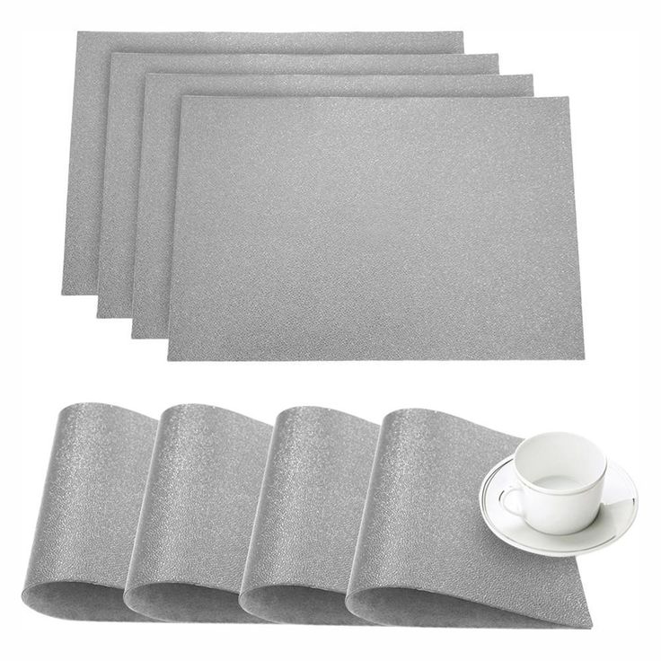 Pebble Silver Faux Leather Placemat (Set of 4)