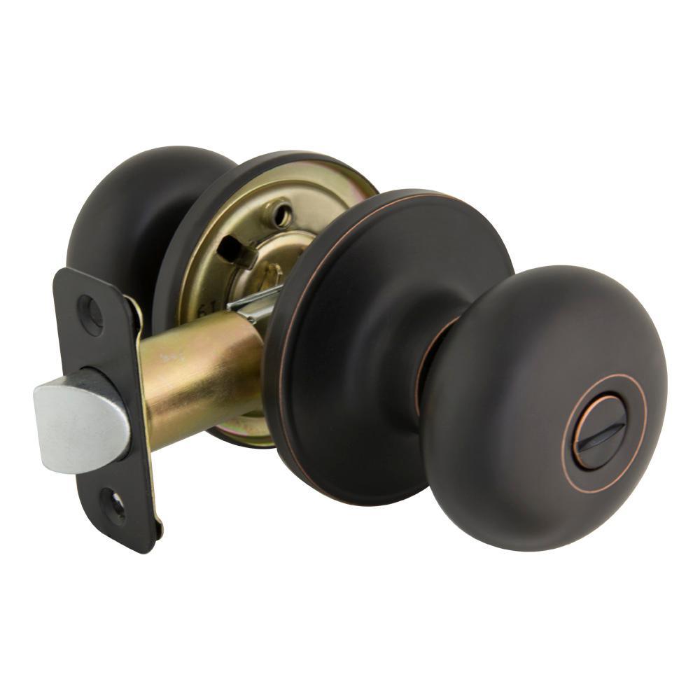 Round Aged Bronze Bed and Bath Door Knob - Super Arbor