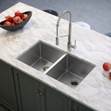 Standart PRO 33in. 16 Gauge Undermount 50/50 Double Bowl Stainless Steel Kitchen Sink - Super Arbor