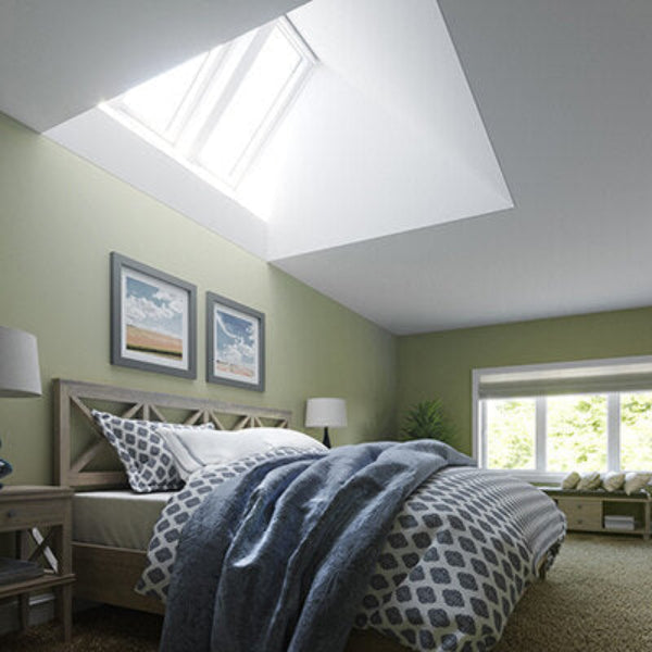 VELUX Fixed Deck Mount Skylight - White Solar Powered Shade image 8