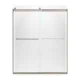 Levity 59 in. x 74 in. Frameless Sliding Shower Door in Matte Nickel with Handle - Super Arbor
