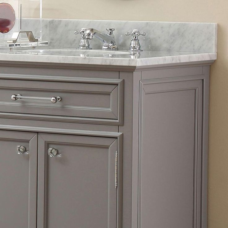 72 in. W x 21.5 in. D x 34 in. H Vanity in Cashmere Grey with Marble Vanity Top in Carrara White