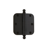Nostalgic Warehouse 3.5 in. Antique Pewter Ball Tip Residential Hinge with 5/8 in. Radius Corners - Super Arbor
