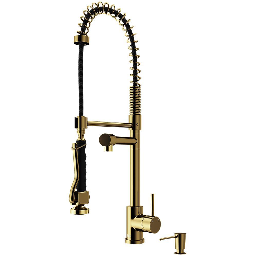 Zurich Single-Handle Pull-Down Sprayer Kitchen Faucet with Soap Dispenser in Matte Black - Super Arbor