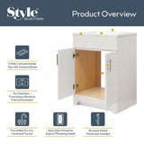 Style Selections Tierra 24-in White Single Sink Bathroom Vanity with White Cultured Marble Top