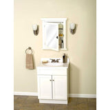 Early American 22-1/4 in. W x 27 in. H x 5-7/8 in. D Framed Surface-Mount Bathroom Medicine Cabinet in White