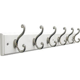26 in. White Hook Rack Coat with 6-Chrome Hooks