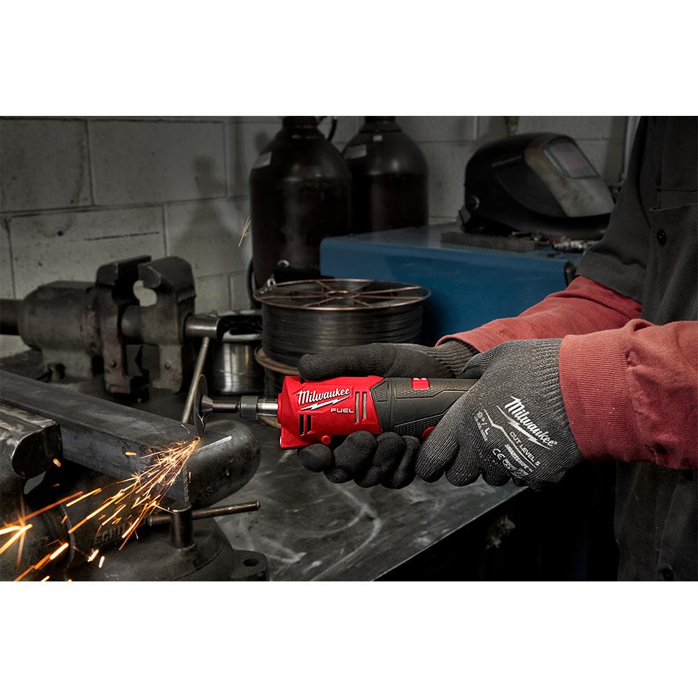 M12 FUEL 12-Volt Lithium-Ion Brushless Cordless 1/4 in. Right Angle and Straight Die Grinder Kit (Tool-Only Kit) - Super Arbor